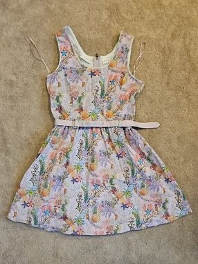 Disney Loungefly Stitch Shoppe Lavender Little Mermaid Print Dress with Belt